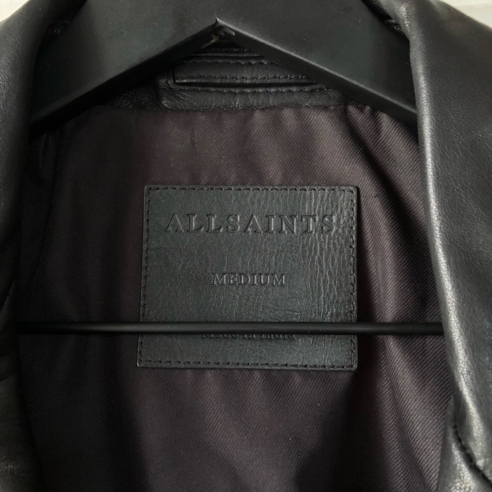 Allsaints mens Rigg leather biker jacket - Picture 6 of 15
